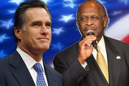 Governor Mitt Romney and Herman Cain