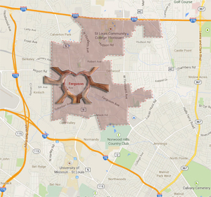 Map of Ferguson Missouri